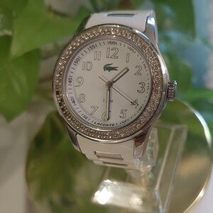 Lacoste White and Silver Smartwatch with Elegant Design